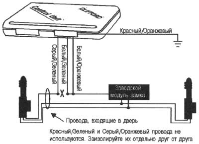 Схема 6. Однопроводный тип цепи дверных замков (Некоторые автомобили марки Ниссан)