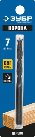Профессионал ЗУБР d 7 x 105/60 мм, М-образная заточка, спиральное сверло по дереву