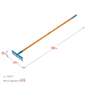 PROLine GRINDA PR-12S FIBER, 310 х 80 х 1500 мм, 12 прямых зубцов, углеродистая сталь, фибергласовый черенок, садовые грабли
