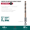 Сверло по металлу для винтовёртов и шуруповертов IMPACT READY KRAFTOOL НЕХ-1/4″, d 4.5 х 87 мм