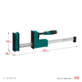 Корпусная струбцина KRAFTOOL Grand-300/450, 300/450 мм, сжатие/распор, 600 кгс, глубина зажима 95 мм