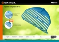 PROLineе GRINDA PL-22, 430 х 40 х 210 мм, 22 зубца, ударопрочный пластик, грабли веерные пластиковые