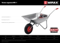 Садовая тачка MIRAX MX-1, 65 л, 90 кг, одноколесная, оцинкованная сталь