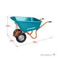 Тачка садовая PROLine GRINDA GP-1, кузов увеличенного объема 260 л, г/п 120 кг, ударопрочный пластик