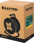 Силовой удлинитель на катушке KRAFTOOL P-315, ПВС, 3 x 1.5 мм2, 30 м, 3500 Вт, IP44