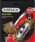 Щетка дисковая для УШМ MIRAX 175 мм, витая стальная латунированная проволока 0.3 мм