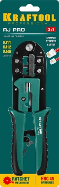 Универсальный кримпер KRAFTOOL RJ-Pro, (RJ45, RJ11,RJ12)