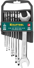 Набор рожковых гаечных ключей KRAFTOOL 8 шт, 8 - 24 мм
