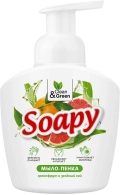 Жидкое мыло-пенка Clean&Green Soapy CG8236 Грейпфрут и зелёный чай пенный дозатор 400 мл.