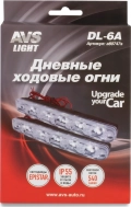 Дневные ходовые огни AVS Light DL-6A - световой поток 540 лм, уровень влагозащиты IP55, цветовая температура 5000К, современный дизайн