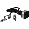    2  1 AutoStandart 104405 black - 2 USB,    2.4A,   1,  Micro USB  Lighting 8Pin