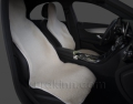 Комплект накидок Kurakinn Car & Style из меха (белый) на передние сиденья автомобиля - цвет белый, материал овечья шерсть