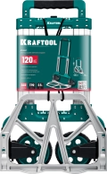 Складная хозяйственная тележка KRAFTOOL ATLANT, до 120кг, каркас и платформа из алюминия, 48.5х35см, колеса d18см, вес 6.9кг