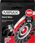 Щетка дисковая для УШМ MIRAX 100 мм, жгутированная стальная проволока 0.5 мм