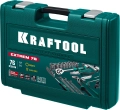 Универсальный набор инструмента KRAFTOOL EXTREM-76, 76 предм., (1/2″+3/8″+1/4″)