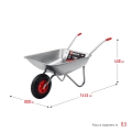 Садовая тачка MIRAX MX-1, 65 л, 90 кг, одноколесная, оцинкованная сталь