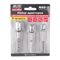 Набор адаптеров AVS NAD-3 (3 шт) - хромованадиевая сталь, посадочный квадрат 1/4DR, 3/8DR, 1/2DR