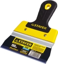 Professional STAYER PROFlat, 150 мм, усиленная алюминиевая направляющая, двухкомпонентная ручка, анодированный, фасадный шпатель