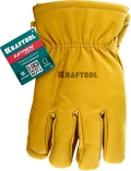 XL (10) утеплённые кожаные рабочие перчатки KRAFTOOL EXTREM Winter
