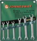 Набор ключей гаечных разрезных Jonnesway W24106S - от 8 до 19 мм, 6 предметов, хромованадиевая сталь, закален, хромоникелевое покрытие, соответствует ГОСТ 16983-80, сделано в Тайване