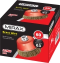 Чашечная щетка-крацовка для УШМ MIRAX 60 мм, витая стальная латунированная проволока 0.3 мм