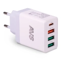 USB сетевое зарядное устройство AVS 4 порта UT-732  (QC 3.0, PD Type C, 3A )