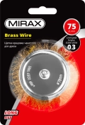 Щетка чашечная для дрели MIRAX 75 мм, витая стальная латунированная проволока 0.3 мм