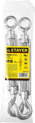 Талреп крюк-кольцо STAYER DIN 1480, М16, 2 шт