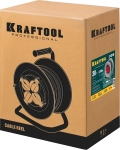 Силовой удлинитель на стальной катушке KRAFTOOL K-315, КГ, 3 x 1.5 мм2, 30 м, 3700 Вт, IP44