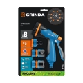 Набор поливочный PROLine GRINDA B-812, питолет B-8, коннектор 1/2, конектор 1/2 с автостопом, адаптер с внутр. резьбой 1/2 х 3/4