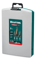 Набор сверл ступенчатых KRAFTOOL COBALT 3 шт., 4-32мм, азотирование, винтовая спираль