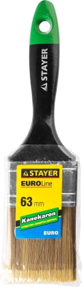 STAYER UNIVERSAL-ARTEX, 63 мм, 2.5″, искусственная щетина, деревянная ручка, для высокотекучих ЛКМ, плоская кисть (0106-063) - 12 шт