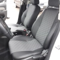 Комплект автомобильных чехлов Seintex 88916 для HYUNDAI SOLARIS II sd 40/60 - рисунок ромб, черно-серого цвета, материал экокожа с перфорацией
