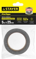 Professional STAYER 25 мм, 5 м, черная, противоскользящая клейкая лента