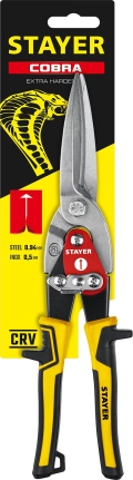Прямые удлинённые ножницы по металлу STAYER Cobra, 290 мм