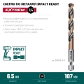 Сверло по металлу для винтовёртов и шуруповертов IMPACT READY KRAFTOOL НЕХ-1/4″, d 6.5 х 107 мм