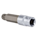 Головка со вставкой 1/2'' SPLINE (M16, L=100 мм) с отверстием AVS BS12M16HL- хромованадиевая сталь, твердость 45-48 HRC, сатиновое покрытие
