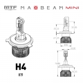 Светодиодные лампы MTF Light MaxBeam Mini H4/H19 12V 45W 4500lm 6000K