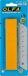 Сегментированные лезвия OLFA 25 х 126 х 0.7 мм, 5 шт
