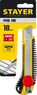 Professional STAYER KS-18, 18 мм, нож с винтовым фиксатором