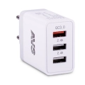 USB сетевое зарядное устройство AVS 3 порта UT-730 (QC 3.0, 3A)