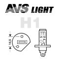 Галогенная лампа AVS ATLAS H1 (A78886S) 1шт. 5000К 12V 55W- яркий белый цвет, кварцевое стекло, керамический патрон