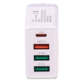 USB сетевое зарядное устройство AVS 4 порта UT-732 (QC 3.0, PD Type C, 3A )
