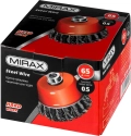Чашечная щетка-крацовка для УШМ MIRAX 65 мм, жгутированная стальная проволока 0.5 мм