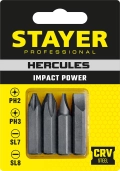 Биты для ударной отвертки Professional STAYER Hercules 36 мм 4 шт