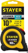 Professional STAYER Leader, 10 м х 25 мм, рулетка с автостопом