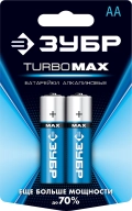 Алкалиновая батарейка ЗУБР TURBO-MAX, АА х 2, 1.5 В