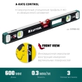 Сверхпрочный уровень KRAFTOOL A-RATE CONTROL, 600 мм, точность 0.3 мм/м, с инновационным зеркальным глазком