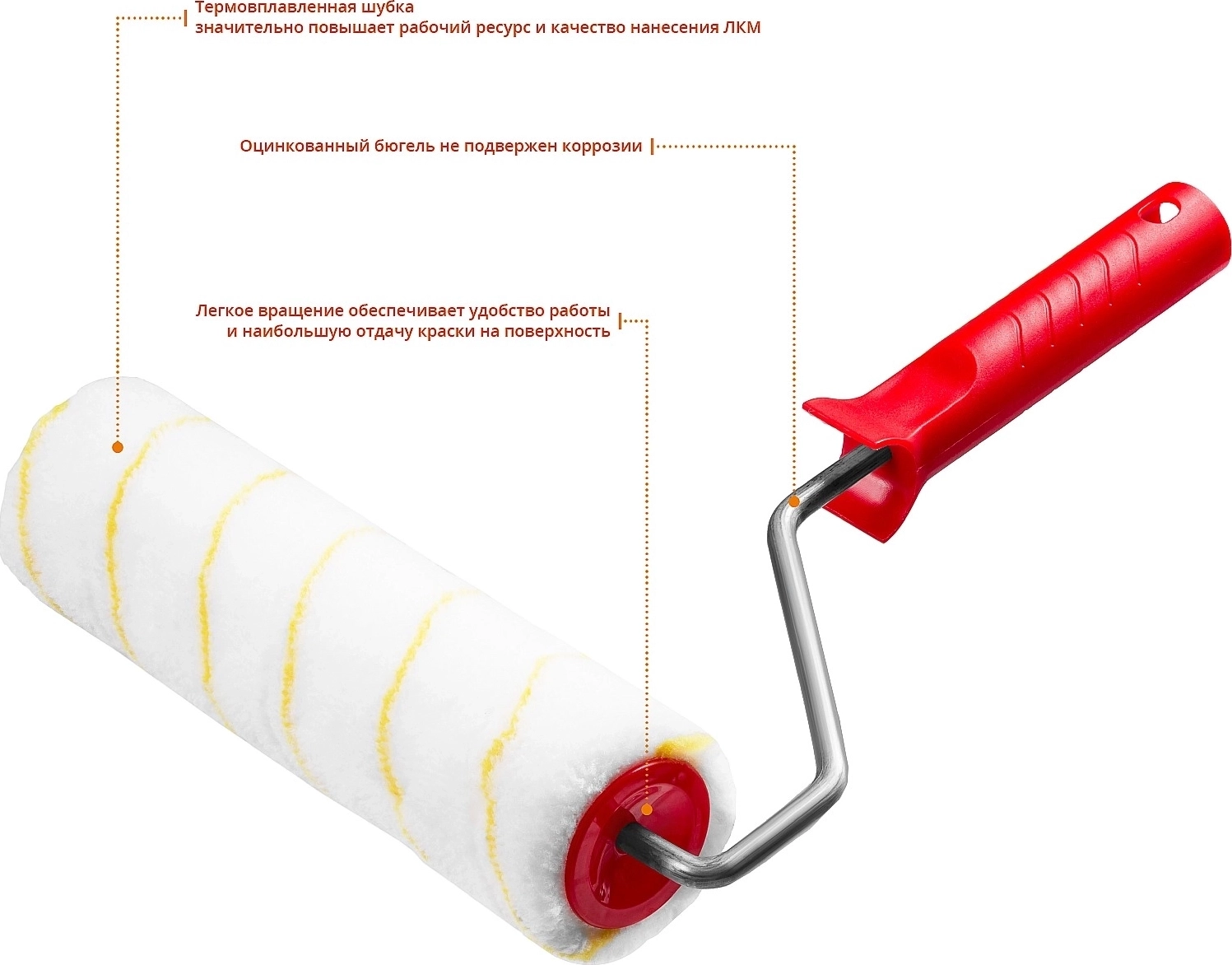 Малярный валик MIRAX POLYTEX PRO, 48 х 240 мм, бюгель 8 мм, ворс 12 мм, полиакрил/полиэстер, все виды ЛКМ