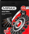 Щетка дисковая для УШМ MIRAX 175 мм, жгутированная стальная проволока 0.5 мм